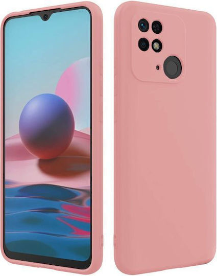 Soft Matt Umschlag Rückseite Silikon 2mm Rosa (Redmi 10C)