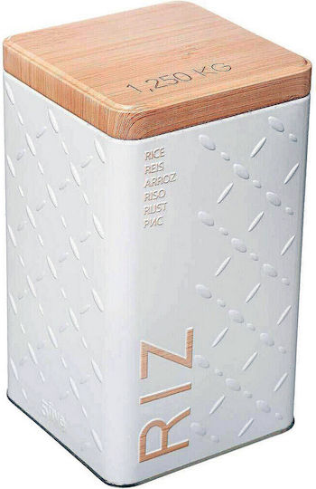 Nature Box General Use with Lid Metallic White 10x10x18.5cm