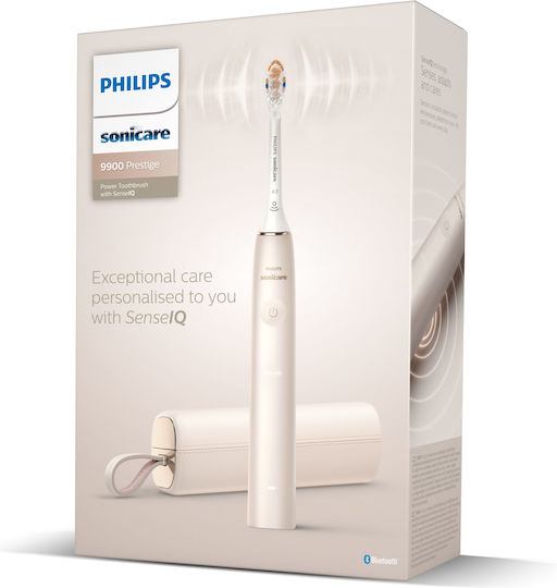 Philips Sonicare DiamondClean 9900 Electric Toothbrush with Pressure Sensor and Travel Case Beige