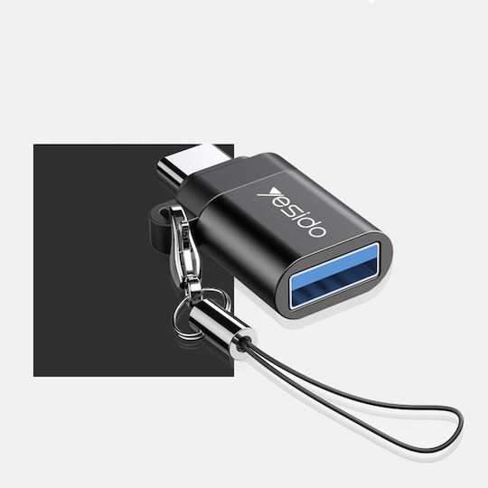 Yesido GS06 Конвертор USB-C мъжки към USB-A женски Черен 1бр