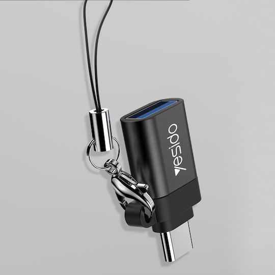 Yesido GS06 Конвертор USB-C мъжки към USB-A женски Черен 1бр