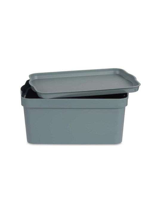 Plastic Storage box with Cap Gray 32x21x14.2cm 1pcs