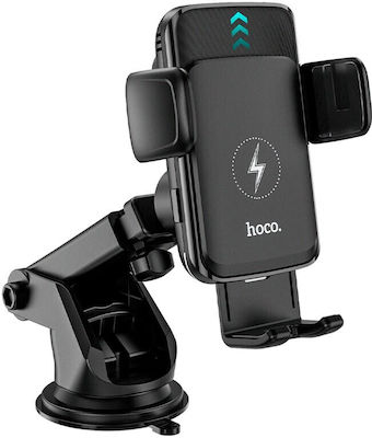 Hoco Mobile Phone Holder Car S35 with Adjustable Hooks and Wireless Charging Black