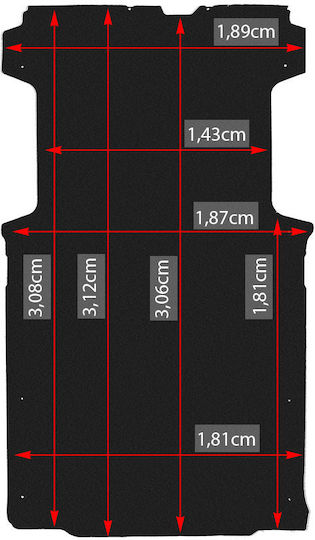 Rezaw Plast Ladeflächenmatten 1Stück aus Kunststoff für Peugeot Boxer Fiat Ducato Citroen Pullover 2006 2014 Schwarz