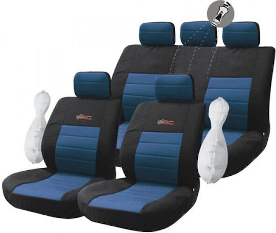 Autoline Set Autositzbezüge 12Stück Polyester WRC Blau
