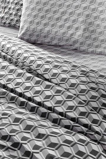 Guy Laroche Duvet Cover Set Cotton Queen with 2 Pillowcases 225x245 Monroe Grafite
