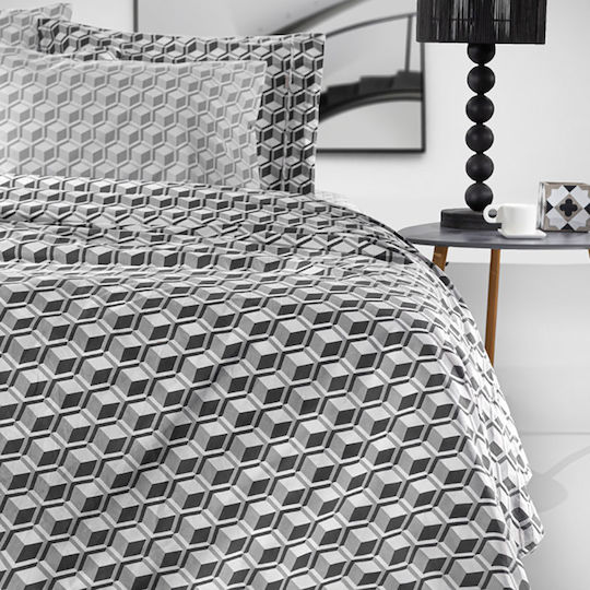 Guy Laroche Duvet Cover Set Cotton Queen with 2 Pillowcases 225x245 Monroe Grafite