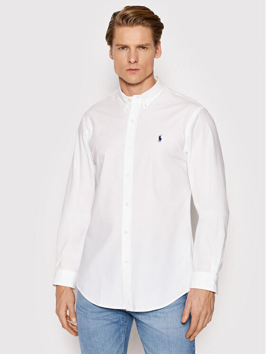 Langärmlig Jeans Hemd Weiß