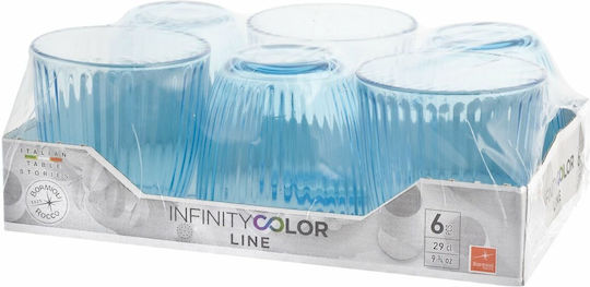 Bormioli Rocco Line Σετ Ποτήρια Νερού από Γυαλί Μπλε 290ml 6τμχ
