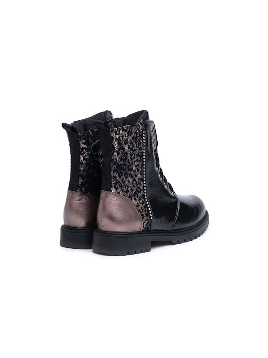 AMICA fashion leather boots boots boots fashion girl - BLACK - BLACK