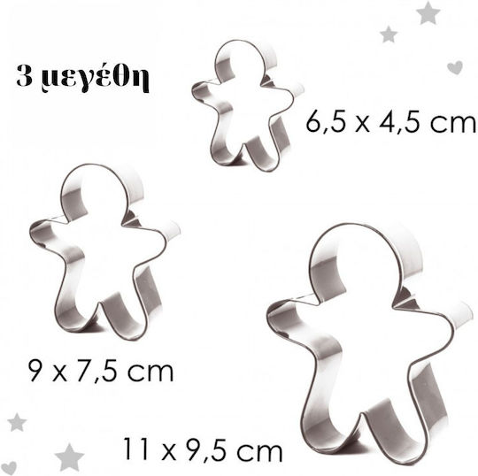 Scrap Cooking Ginger Man Decorațiuni pentru prăjituri Metalice 3buc