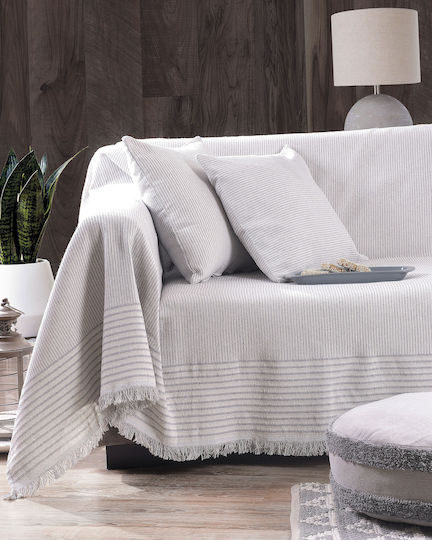 Rythmos Franic Sesselüberwurf Zweiseiten Jacquard 160x180cm 01 Beige
