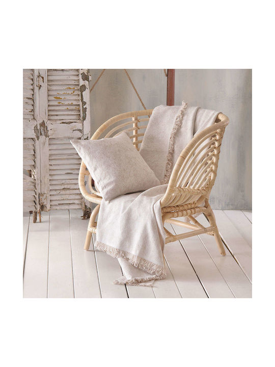 Rythmos Decorative Pillow Case Xaviera From 100% Cotton Ecru 40x40cm