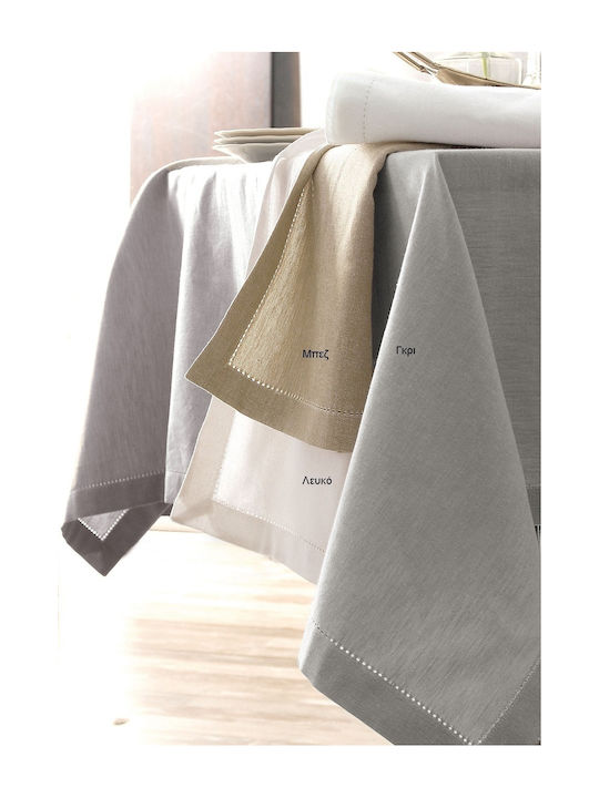 Rythmos Tablecloth Cotton Inez Gray 140x140cm