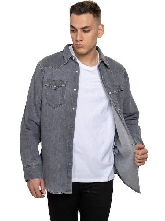 Barstow Western Standard Men's Shirt Long Sleeve Denim Gray