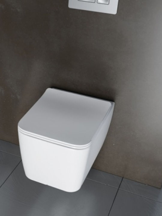 Cerastyle Hera Wandhängende Toilette Randlos mit Schlank Deckel Sanftes Schließen Weiße