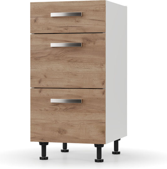 Επιδαπέδια Συρταριέρα Κουζίνας Charlotte 46.5x40x82cm Χρυσό - Δρυς