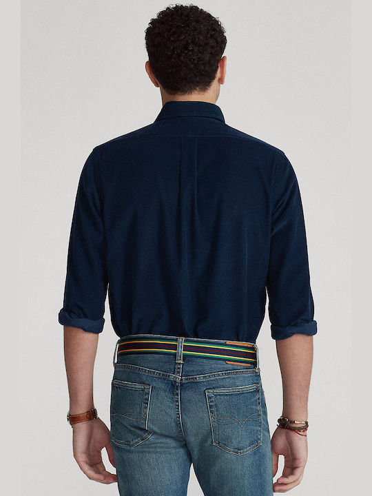Long-sleeved Corduroy Shirt Blue