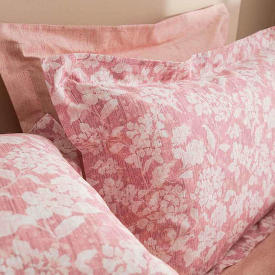 Vesta Home Σετ Παπλωματοθήκη Sanel Βαμβακοσατέν 170x240cm Μονή με Μαξιλαροθήκη 2 Rose Wine