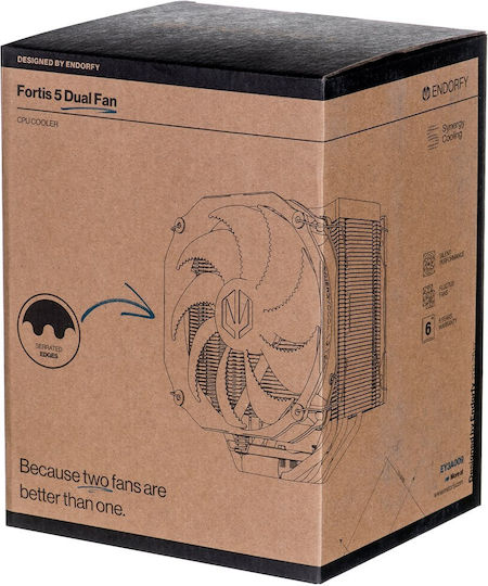 Endorfy Fortis 5 Dual Fan Ψύκτρα Επεξεργαστή Διπλού Ανεμιστήρα για Socket AM4/AM5/1200/115x/1700