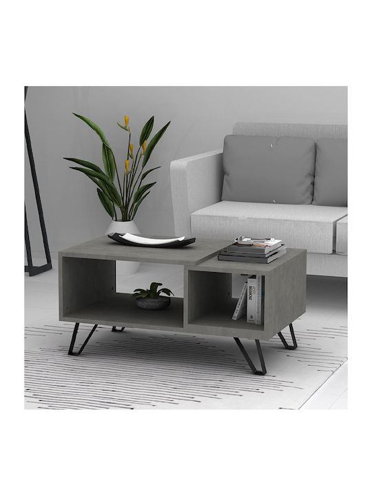 Rectangular Central Coffee Table Don Wooden Anthracite M90xW55xH44cm