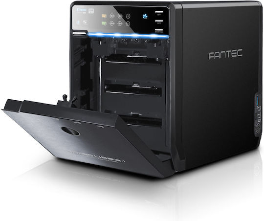 Fantec QB-35U31R Case for 4 Hard Drives 2.5" / 3.5" SATA III with Connection USB 3.1 Type-C