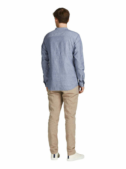 Langärmlig Leinen Hemd Faded Denim