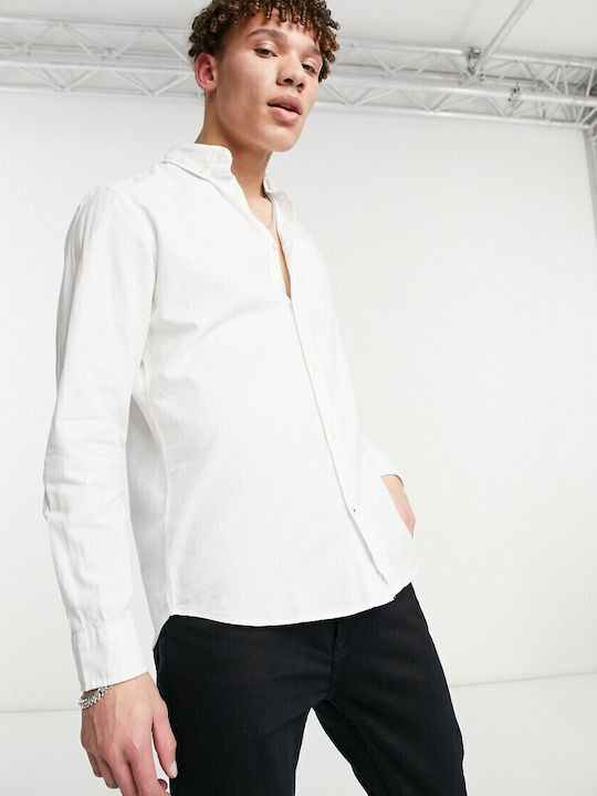 Long-sleeved Cotton Shirt White