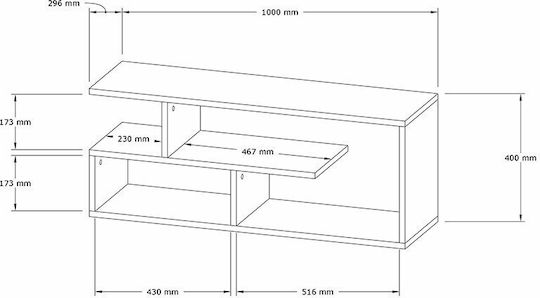 Έπιπλο Τηλεόρασης Waldo Λευκό Μ100xΠ29.5xΥ40cm