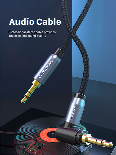 Cabletime 3,5mm Klinkenkabel 3,5mm Stecker - 3,5mm Stecker Schwarz 1,8m mit Vergoldeten Anschlüssen AV311