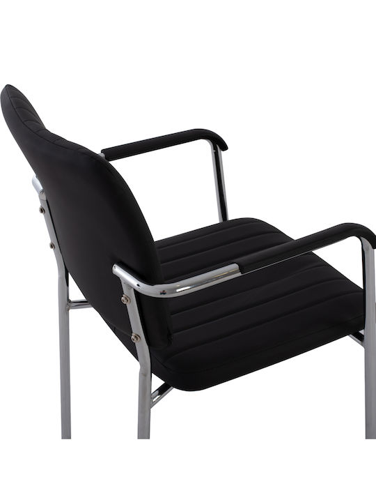 Visitor Chair with Arms Μαύρη 56.5x59x85cm
