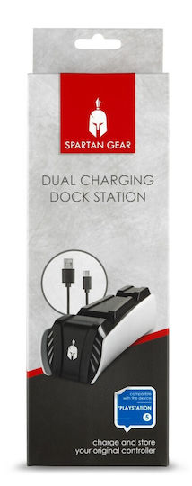Spartan Gear Dual Charging Dock Station Controller-Ladestation 2 Controller PS5 mit LED-Beleuchtung Gray