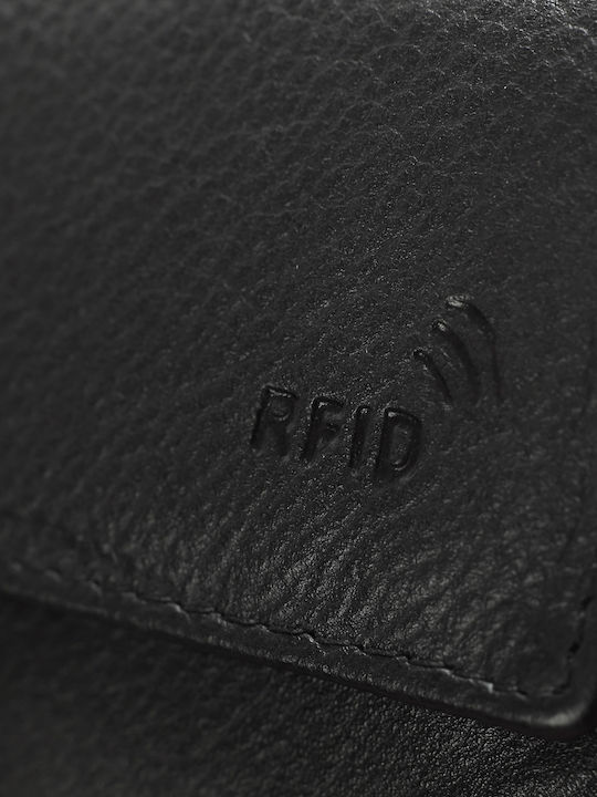 Δερμάτινο Ανδρικό Πορτοφόλι με RFID Μαύρο
