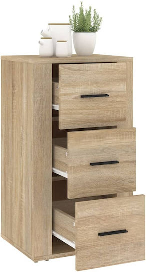 Drawers Storage Wooden with 3 Drawers L40xW33xH70cm