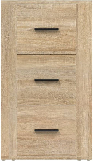 Drawers Storage Wooden with 3 Drawers L40xW33xH70cm