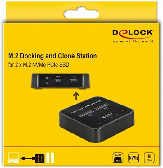 DeLock Docking Station για 2 Σκληρούς Δίσκους PCIe M.2(2230)" / M.2(2242)" / M.2(2260)" / M.2(2280)" με σύνδεση USB-C (64177)