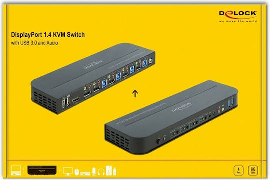 DeLock 11484 KVM & Data Switch με Audio / DisplayPort / HDMI / USB / USB 3.0 / USB-B 3.0 / USB 2.0