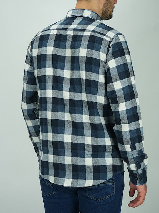 Jack & Jones Men's Shirt Long Sleeve Checked Blue