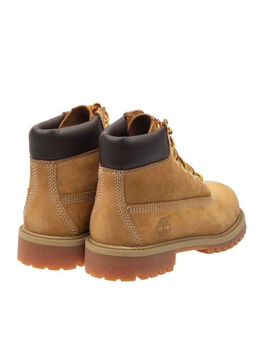 Premium Leder Kinderstiefel mit Schnürsenkeln Braune