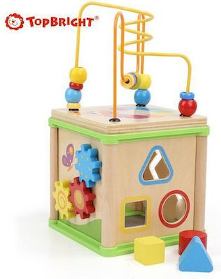 Top Bright Shape Sorting Toy Κύβος Δραστηριοτήτων Garden made of Wood for 12++ Months