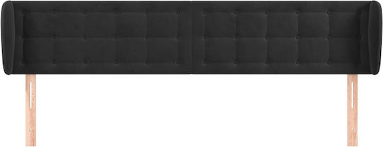 vidaXL Fabric Bed Headboard Black 163x88cm