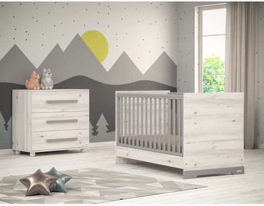 Casababy Alaska Σετ Βρεφικού Δωματίου με Κρεβάτι & Συρταριέρα Μπεζ / Γκρι