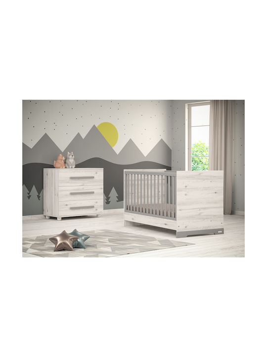 Casababy Alaska Nursery Furniture Set with Bed & Nursery Drawer Beige / Gray