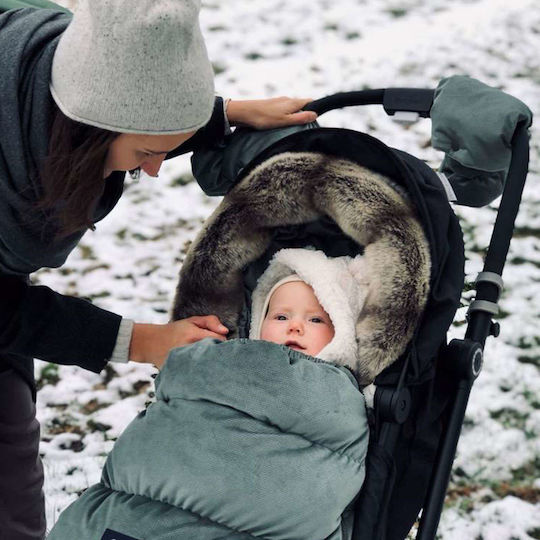 La Millou Aspen Uni Velvet Stroller Footmuff with Velvet Lining 110x50cm Beige