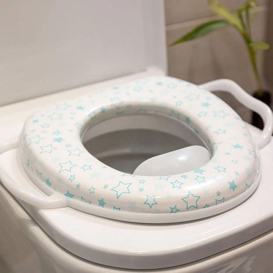 Kiokids Kids Toilet Seat with Handles Stars White