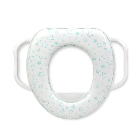 Kiokids Kids Toilet Seat with Handles Stars White