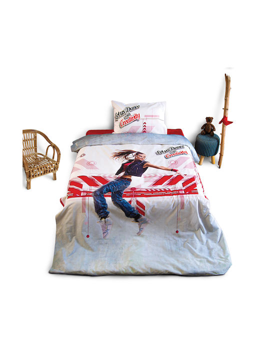 SB Home Hip Hop Set Kids Duvet Cover Single with Pillowcase Cotton Multicolored 160x240cm