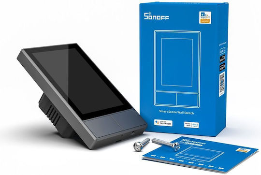 Sonoff Nspanel Vertiefter Elektrischer Wandtaster mit Touchscreen Wi-Fi Schwarzer