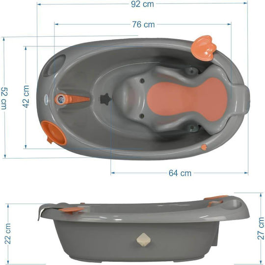 Bebe Stars Baby Bath with Stand Ocean Ocean Grey
