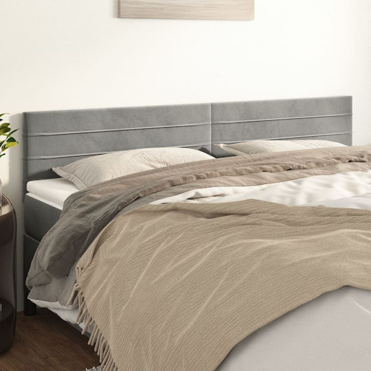 vidaXL Bed Headboard made of Fabric Light Gray 100x5x78cm 2pcs